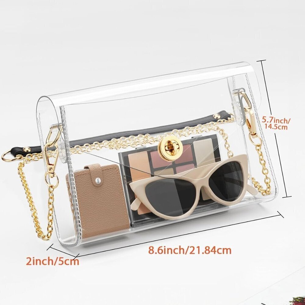 Clear Stadium Approved Purse Women Crossbody Bag Waterproof Stain-Resistant - Picture 4 of 8
